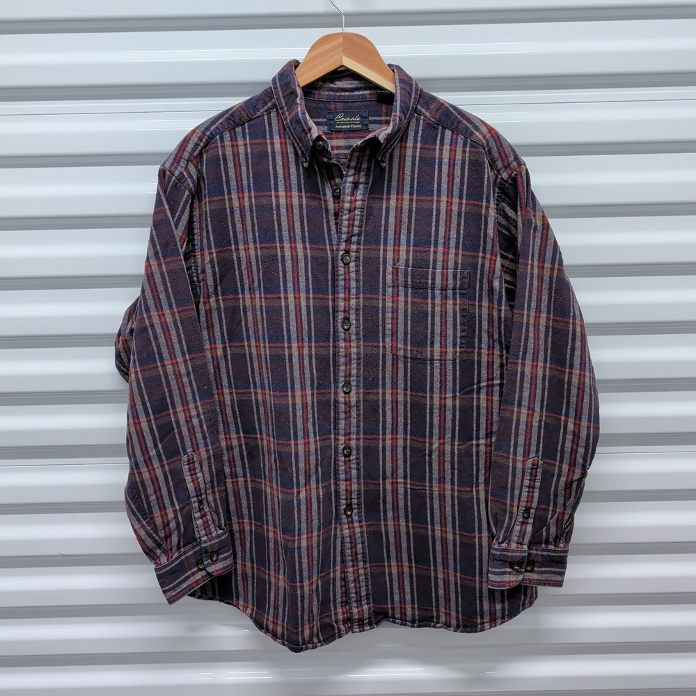 Roundtree & Yorke Size XL Blue Red Plaid Portuguese Flannel Button Down Shirt — photo 2